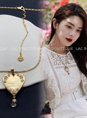 麦家锆石黄铜毛衣链女欧美