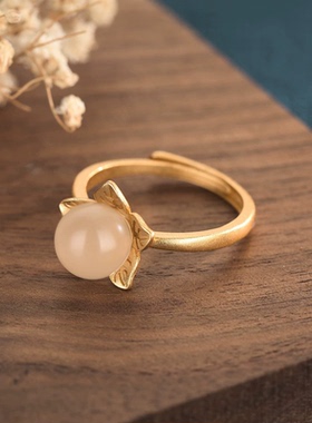 小众设计铜镀古法金复古戒指