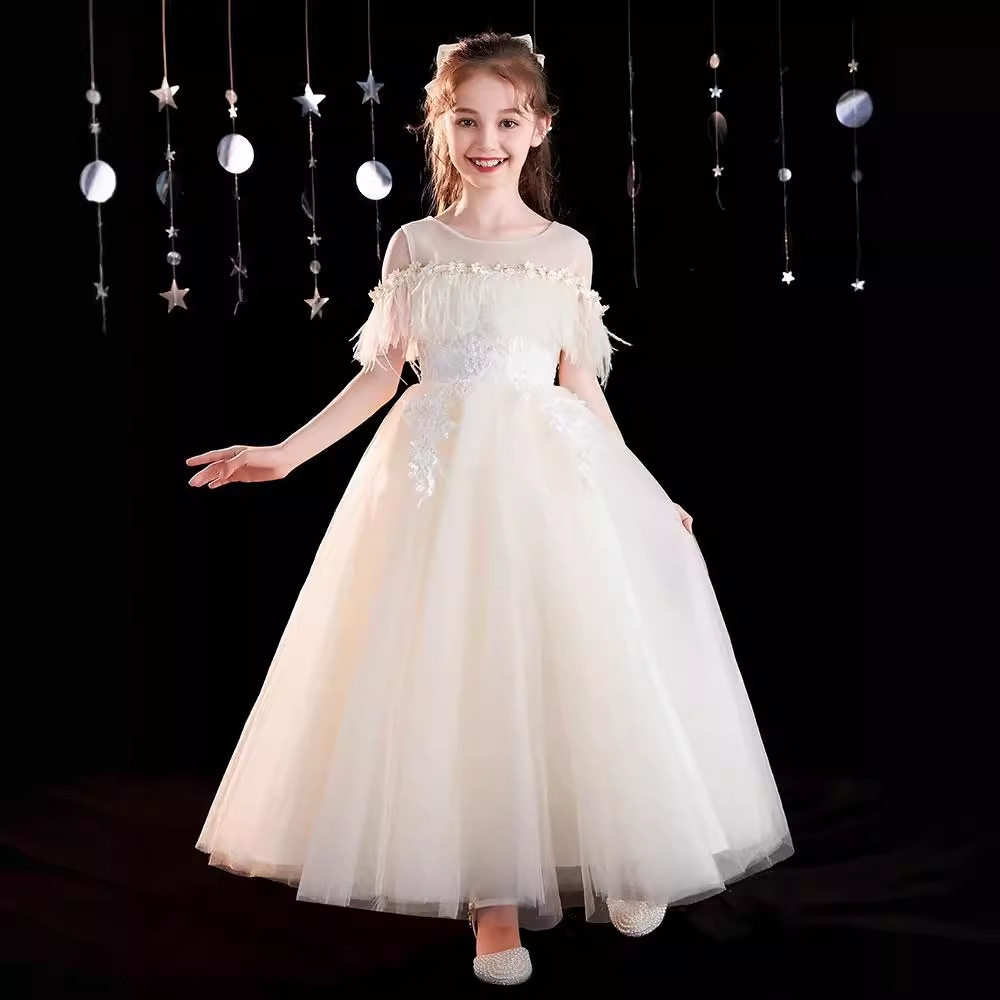 儿童高端礼服公主裙花童婚礼宴会女童主持人婚纱钢琴演出晚礼服,淘宝优惠券,粉丝福利购,淘宝优惠卷