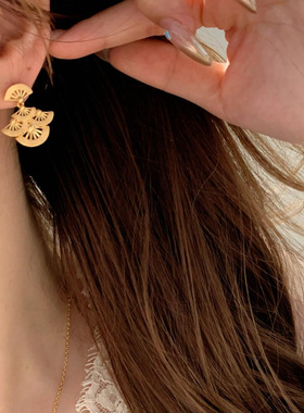 复古立体浮雕拉丝小裙子项链耳环