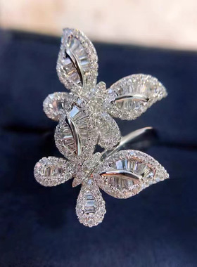 双蝴蝶戒指女气质网红个性食指戒