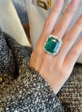 新品彩宝戒指高级小众设计轻奢女