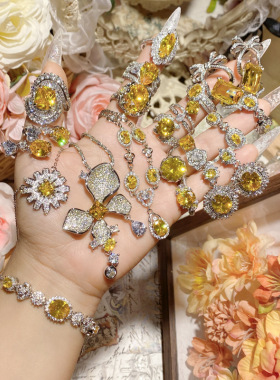 新品高定珠宝斯尼兰卡黄宝石戒指