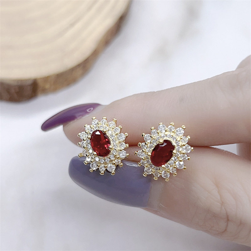 New necklace, earrings, ring, luxury colorful treasure jewelry