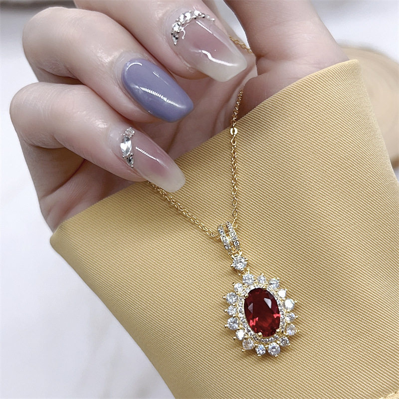 New necklace, earrings, ring, luxury colorful treasure jewelry