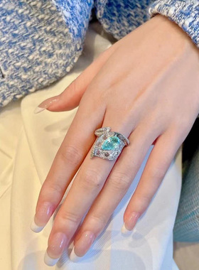 璀璨ins高级戒指小众水滴形指环