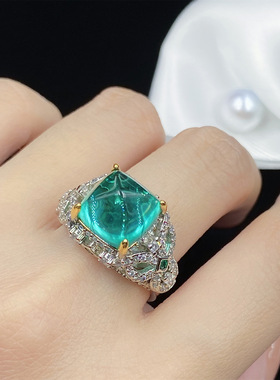 糖塔分色开口戒指女时尚气质指环