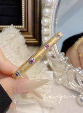 手镯红刚玉手环女高级百搭款饰品