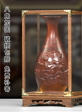 展示盒雕刻观音佛像实木