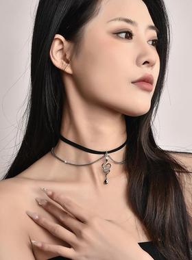 双层灵蛇皮颈圈项链时尚
