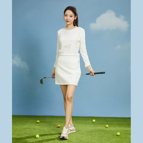 RAPIDO雳霹道春秋新款女子休闲GOLF高尔夫撞色简约休闲套头毛衫 - 图1