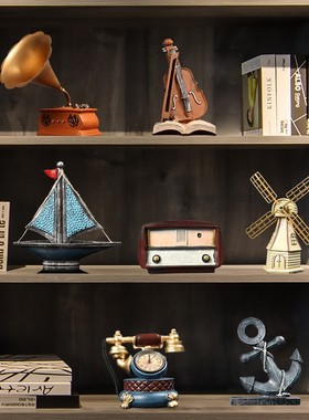 复古风电视柜装饰摆件