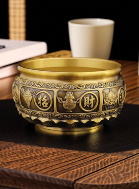 黄铜聚宝盆招财进宝有求必应摆件