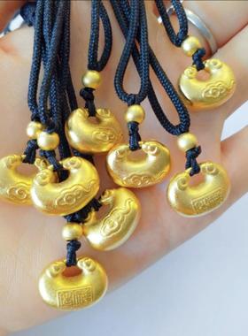 招财祥云小金坨吊坠项链女小众