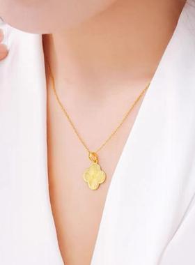 新款经典双面四叶草项链女款小众