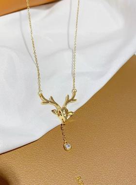灵动鹿角项链女个性风潮小众设计