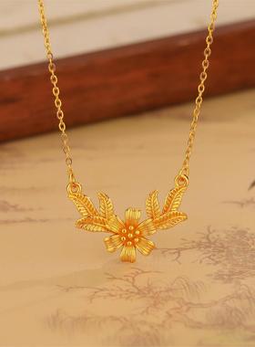 梅花流苏项链女新中式花朵设计