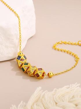 五彩魔方糖手链女款个性百搭时尚