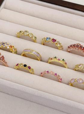 轻奢高级感小众设计感指环女彩宝