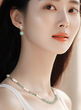 YPYN天然石拼接男女原创设计项链