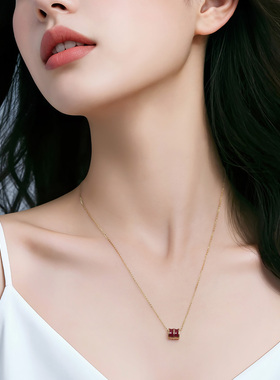 一撇一捺小蛮腰项链925银红色