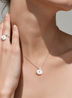 【情人节礼物】一撇一捺YPYN玫瑰花系列陶瓷颈饰白色花朵项链颈饰