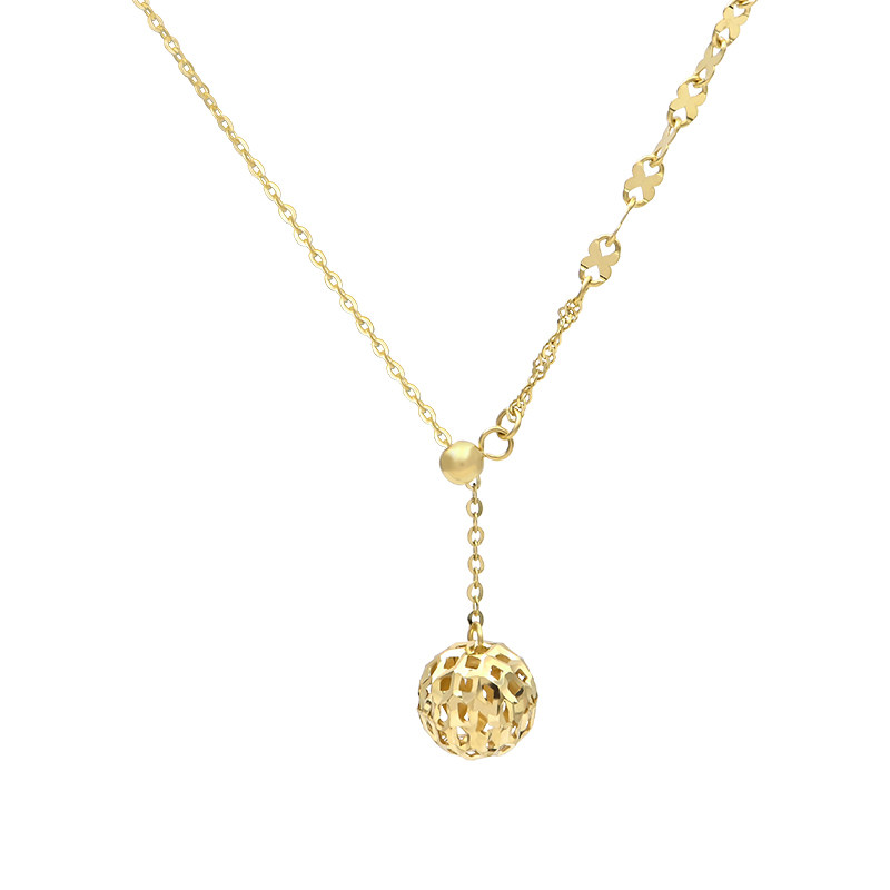 一撇一捺14k金项链女ins风锁骨链 一撇一捺饰品项链