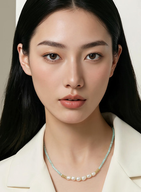 一撇一捺度假风项链清新颈饰拼接