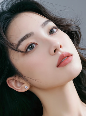 一撇一捺YPYN紫色桔梗花耳钉9K金耳骨钉单只莫桑钻小饰品珠宝配饰