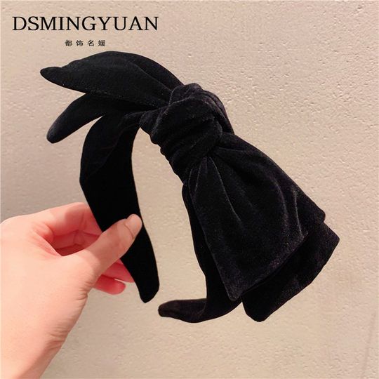 刘涛同款发箍女高级感发捆2025年新款黑色蝴蝶结发带日常外戴头箍