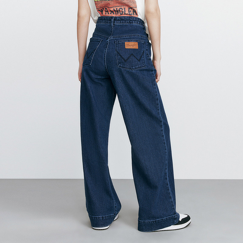 Wrangler威格23秋冬复古阔腿牛仔垮垮裤