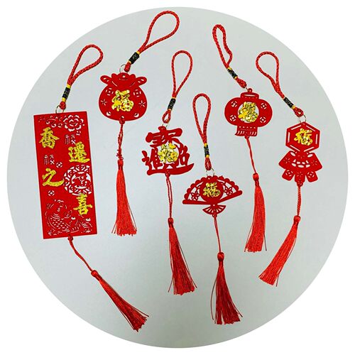 乔迁之喜新居礼品布置发财树盆景福字门贴灯笼中国结挂件喜庆装饰 - 图3