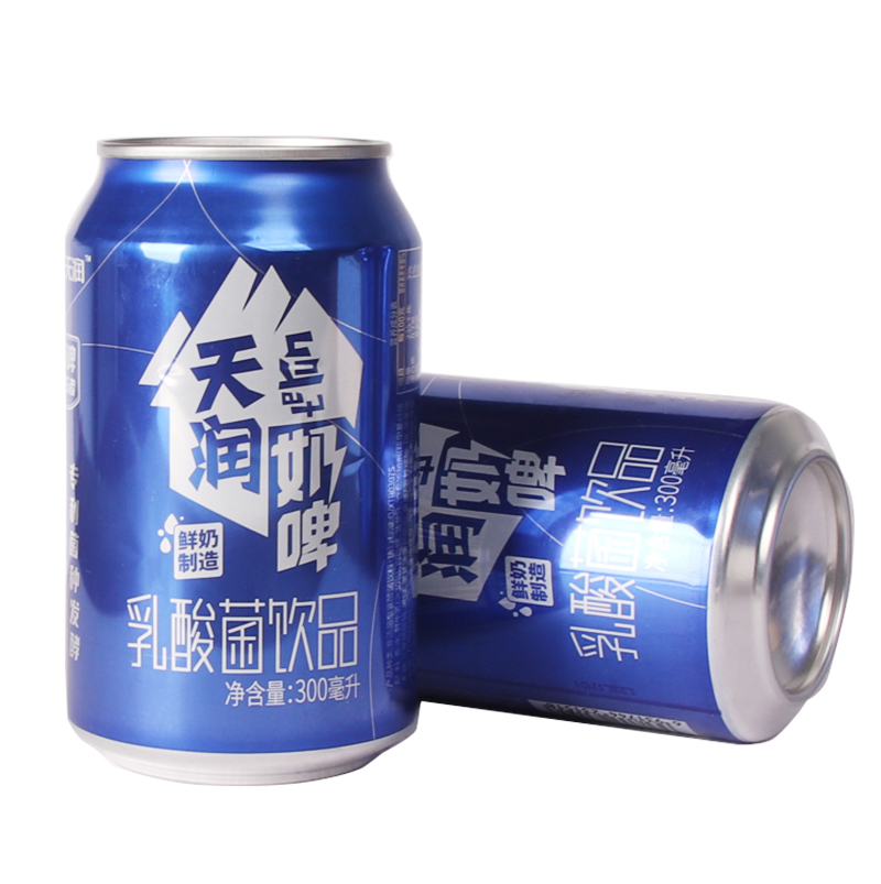 天润奶啤300ml*6瓶新疆奶啤天润酸奶整箱网红款罐装饮料乳酸菌-图0