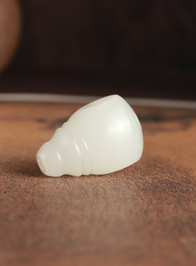 玉石三通单珠新疆和田玉白玉籽料