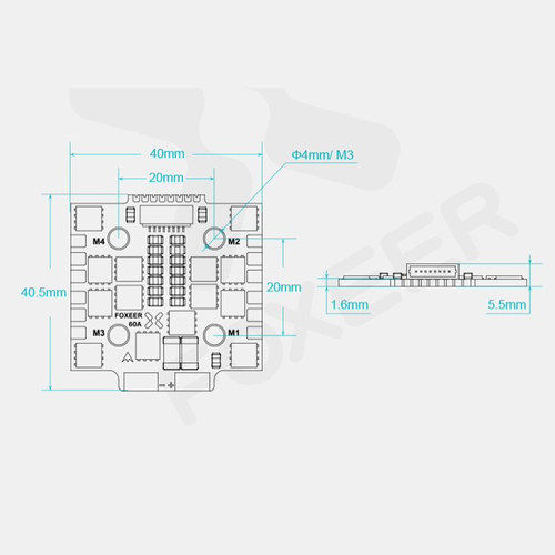 FOXEER  F722 V4 Mini飞塔60A电调遥控调参42688飞控穿越机飞塔 - 图1