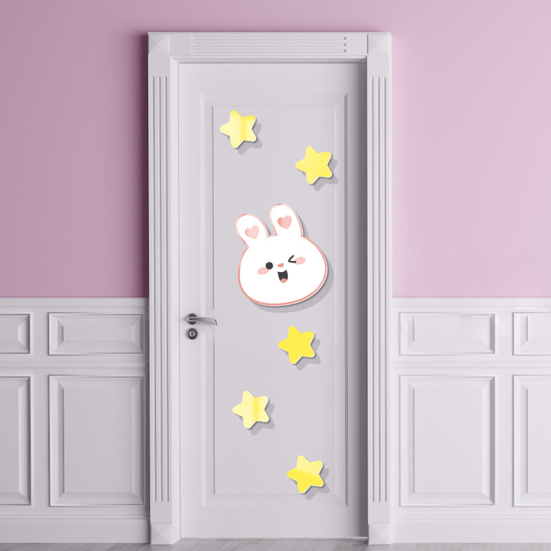 儿童房墙面装饰立体墙贴小公主房间 女孩卧室墙壁乖乖兔星星贴