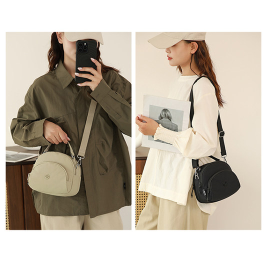 Hand-held crossbody bag for women, new style dopamine style mobile phone bag, nylon cloth multi-layer lightweight women's commuter bag, versatile