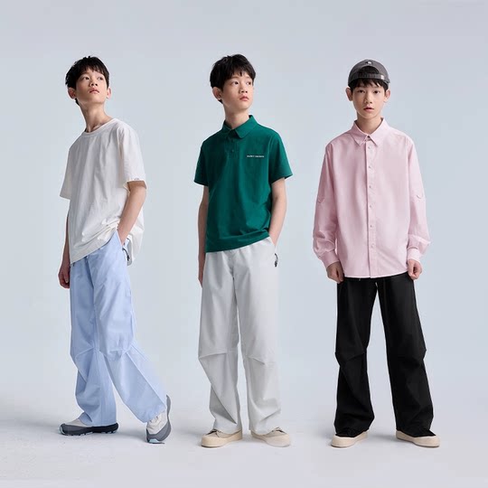 25秋季新款happynocnoc轻薄速干儿童运动长裤 男女童工装直筒长裤