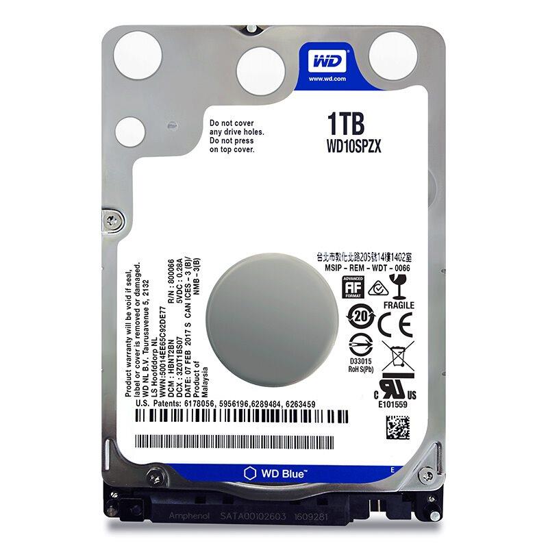 原装WD10SPZX 1tb 2.5寸笔记本机械硬盘5400转128M 1T蓝盘7MM - 图0