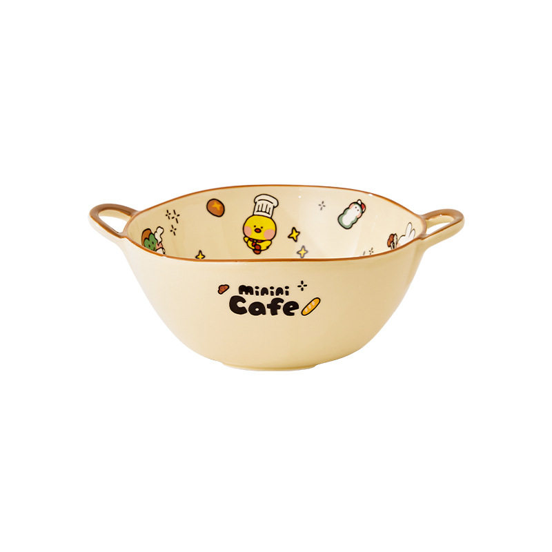 陶瓷碗双耳碗特大号酸奶沙拉螺蛳粉碗家用泡面碗高颜值面碗汤盆碗