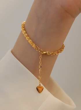 新款 温鉴欧美时尚钛钢手链女士简约单层凤尾链潮流个性首饰配饰