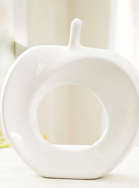 新品 现代中式家居饰品陶瓷装饰品工艺品高温陶瓷大号风水苹果摆