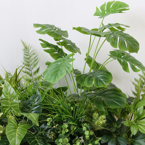 店铺橱窗绿植组合花槽花坛植物花卉楼盘餐厅隔断栅栏花箱仿真花草 - 图2