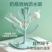 Baby Bottle Draining Shelf Baby Discharge Pacifier Straw Drying Rack Hanging Cleaning Brush Sub Draw Water Dust Resistant Bracket