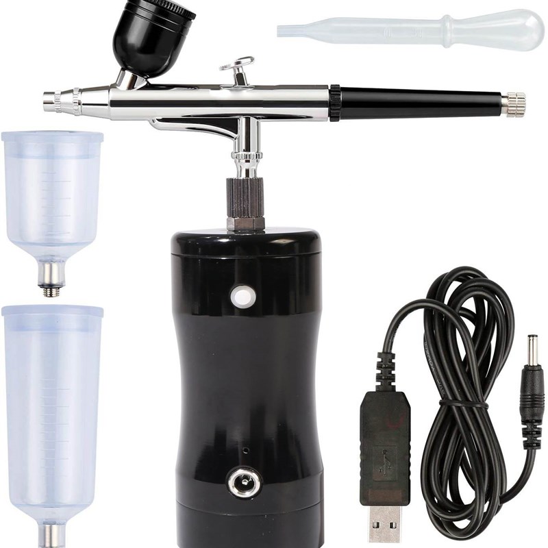 电动喷笔枪小型喷枪涂料油画上色喷漆枪喷漆气泵化妆手办彩绘喷枪 - 图0