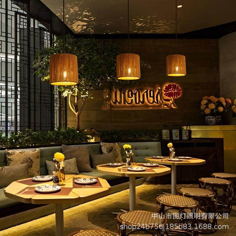 工业风麻绳复古吊灯铁艺餐厅酒吧服装烧烤店过道装饰店铺商用吊灯,淘宝优惠券,粉丝福利购,淘宝优惠卷