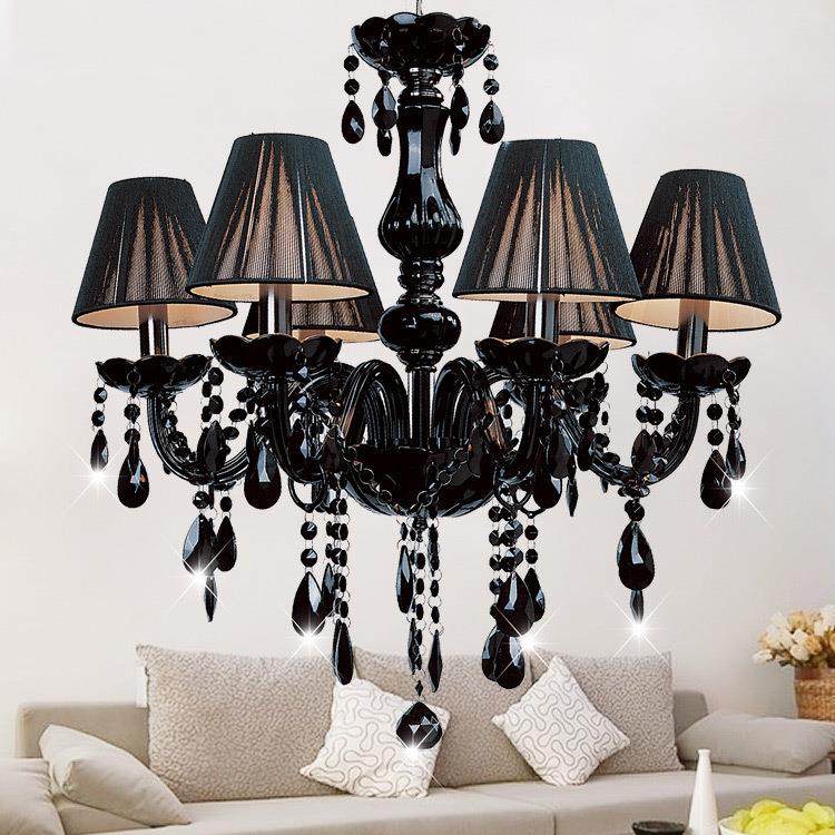 欧式蜡烛水晶灯黑色水晶吊灯客厅卧室餐厅灯酒店工程水晶灯具,淘宝优惠券,粉丝福利购,淘宝优惠卷