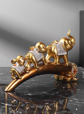 现代简约招财三连象欧式大象家居装饰品摆件客厅电视柜酒柜桌面