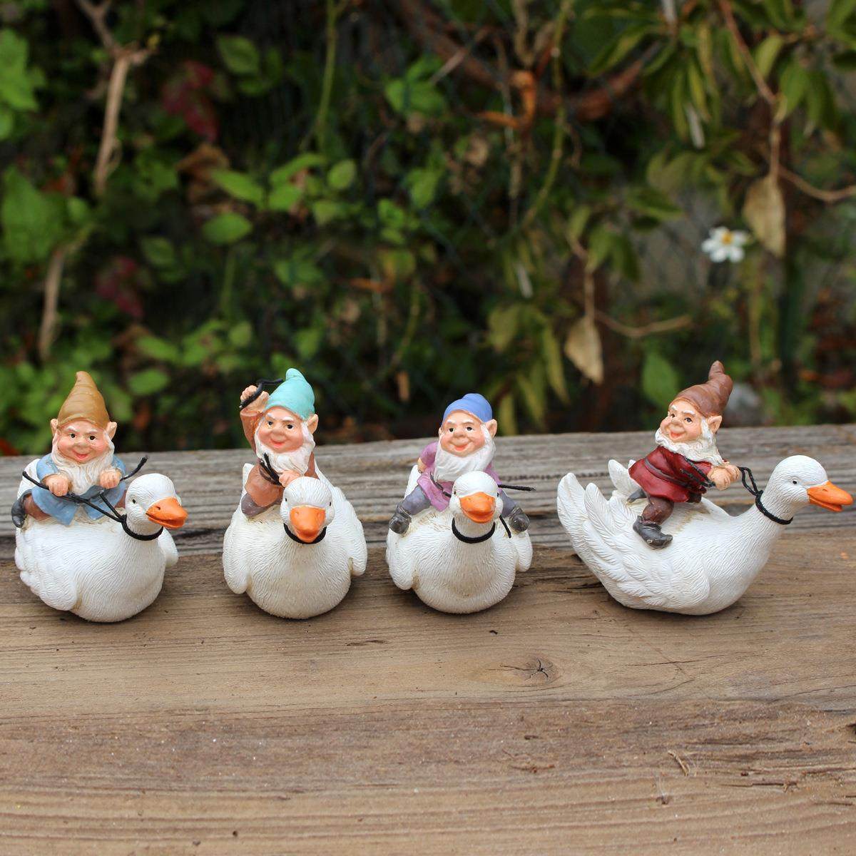 花园别墅园林景观装饰户外动物雕塑摆件仿真骑鸭矮人工艺品摆件现,淘宝优惠券,粉丝福利购,淘宝优惠卷