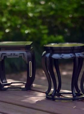 红木紫光檀底座花几花瓶玉器黑檀文玩茶具摆件底座微型盆景花架